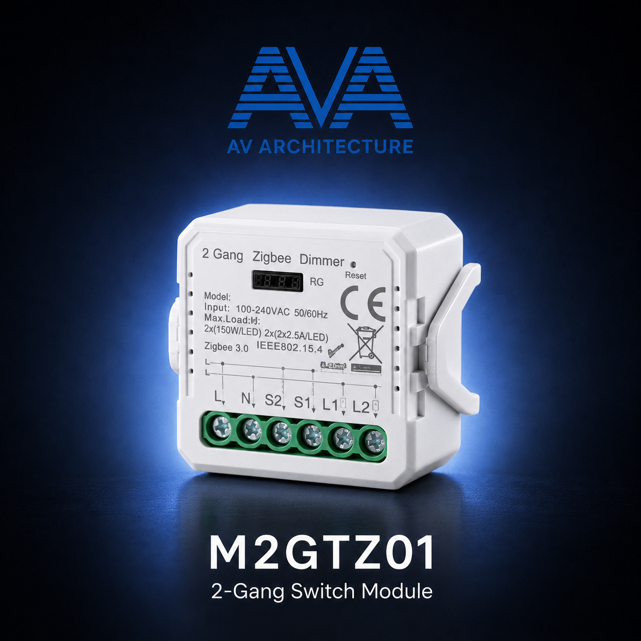 M2GTZ01 – 2-Gang Switch Module