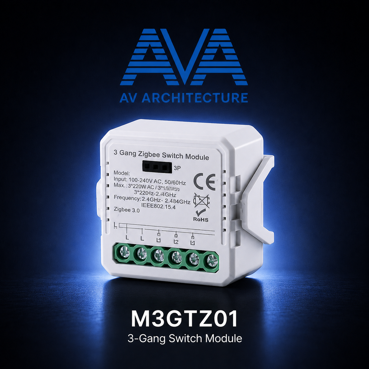 M3GTZ01 – 3-Gang Switch Module